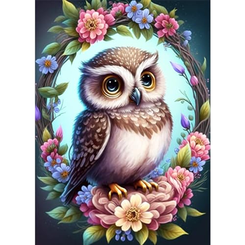 CEOVR Diamond Painting Erwachsene Eule 5D Diamond Painting Bilder Kinder Vogel DIY Diamond-painting,Tier und Blumen Diamond Painting Set 30x40 cm,Dekoration,Geschenk für Freunde von CEOVR