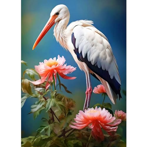 CEOVR Diamond Painting Erwachsene Storch 5D Diamond Painting Bilder Erwachsene Tier,DIY Diamond-painting Vogel,Diamond Painting Set für Dekoration,30x40 cm von CEOVR