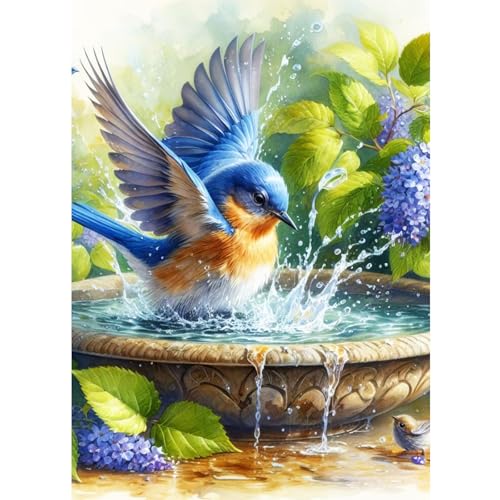 CEOVR Diamond Painting Erwachsene Vogel 5D Diamond Painting Bilder Erwachsene Tier,DIY Diamond-painting,Diamond Painting Set für Dekoration,30x40 cm,Vogel Spielt im Wasser von CEOVR