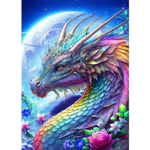 CEOVR Diamond Painting Kit Erwachsene Bunter Drache Diamond-painting,30x40 cm Colorful Dragon Diamant Paintings Kit,5D DIY Diamond Painting Bilder Set,Diamond Painting Bilder Kit von CEOVR