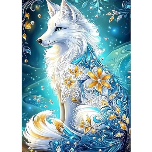 CEOVR Diamond Painting Kit Erwachsene Fuchs Diamond-painting,30x40 cm Diamant Paintings Kit,Tiere und Blumen Diamond Painting Bilder Set,5D DIY Diamond Painting Bilder Kit von CEOVR