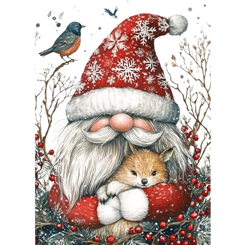 CEOVR Diamond Painting Kit Erwachsene Gnome Diamond-painting Gnome und Fuchs,30x40 cm Diamant Paintings Kit,5D DIY Diamond Painting Bilder Set,5D DIY Diamond Painting Bilder Kit von CEOVR