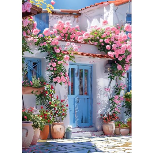 CEOVR Diamond Painting Kit Erwachsene Häuser und Blumen Diamond-painting Landschaft,30x40 cm Diamant Paintings Kit,5D DIY Diamond Painting Bilder Set,5D DIY Diamond Painting Bilder Kit von CEOVR