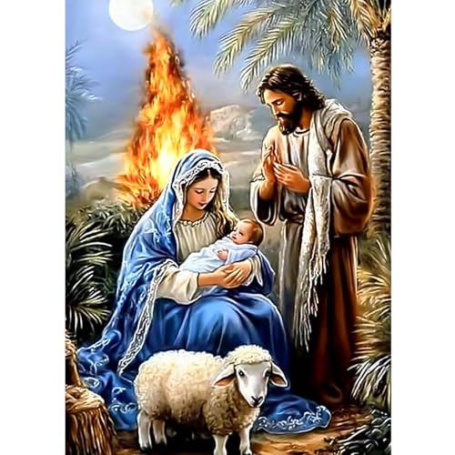 CEOVR Diamond Painting Kit Erwachsene Jesus und Maria Diamond-painting Kits,30x40 cm Madonna mit Kind Diamant Paintings Kit,5D DIY Diamond Painting Bilder Set,Diamant Art Kit Erwachsene von CEOVR