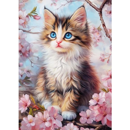 CEOVR Diamond Painting Kit Erwachsene Katze Diamond-painting,30x40 cm Diamant Paintings Kit Tier,5D DIY Diamond Painting Bilder Set Langhaarige Katze,Crystal Art Set von CEOVR