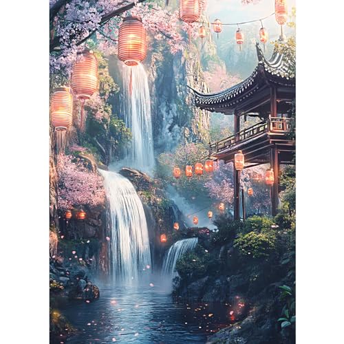 CEOVR Diamond Painting Kit Erwachsene Landschaft Diamond-painting Berge und Wasser,30x40 cm Diamant Paintings Kit,5D DIY Diamond Painting Bilder Set,Laterne Diamond Painting Bilder Kit von CEOVR