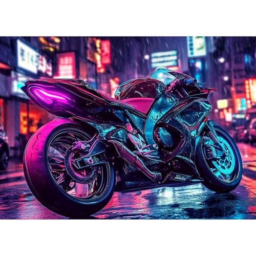 CEOVR Diamond Painting Kit Erwachsene Motorrad Diamond-painting,30x40 cm Diamant Paintings Kit,Cyberpunk Diamond Painting Bilder Set,5D DIY Diamond Painting Bilder Kit von CEOVR