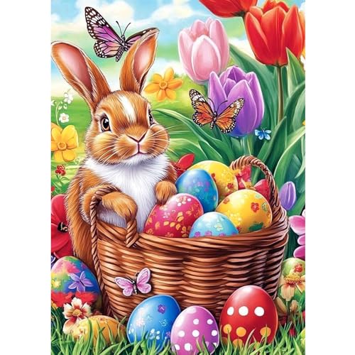 CEOVR Diamond Painting Kit Erwachsene Ostern,Diamond-painting Hase,30x40 cm Diamant Paintings Kit,5D DIY Diamond Painting Bilder Set Kaninchen,Crystal Art Set von CEOVR