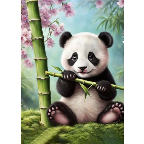 CEOVR Diamond Painting Kit Erwachsene Panda Diamond-painting,30x40 cm Tier Diamant Paintings Kit,5D DIY Diamond Painting Bilder Set Blumen von CEOVR