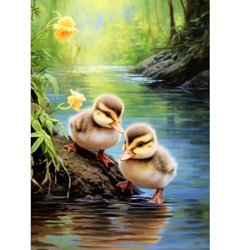 CEOVR Diamond Painting Kit Erwachsene Tier,Diamond-painting Enten,30x40 cm Diamant Paintings Kit,5D DIY Diamond Painting Bilder Set Blumen,e von CEOVR