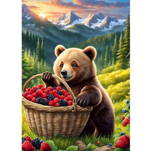 CEOVR Diamond Painting Kit Erwachsene Tiere Diamond-painting,30x40 cm Bär Diamant Paintings Kit,5D DIY Diamond Painting Bilder Set Landschaft von CEOVR