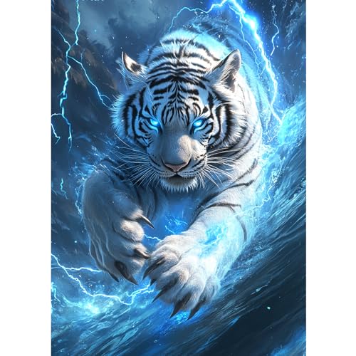 CEOVR Diamond Painting Kit Erwachsene Tiger Diamond-painting Laufender Tiger,30x40 cm Diamant Paintings Kit,5D DIY Diamond Painting Bilder Set,Diamond Painting Bilder Kit von CEOVR