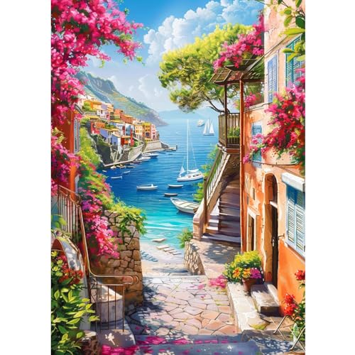 CEOVR Diamond Painting Kits Erwachsene,Landschaft Diamant Painting,Blumen Diamond Painting Bilder,30x40 cm Diamond-painting Set,Diamond Painting Erwachsene,Küstenweg von CEOVR