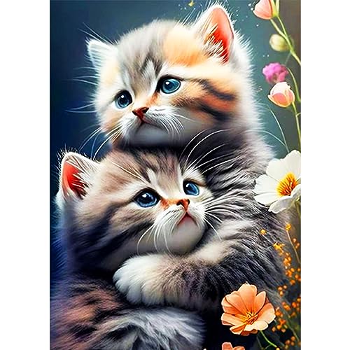 CEOVR Katzen Diamond Painting Erwachsene 30x40 cm Diamant Painting Bilder Süße Katze,Diamond Art Kits Kinder,5D DIY Diamond Painting Bilder Kit für Heim Dekoration,e von CEOVR