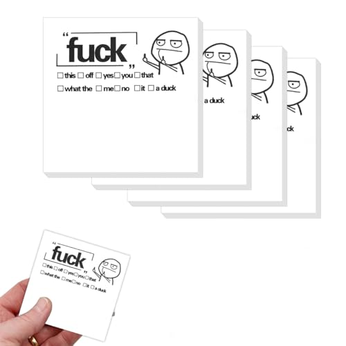 Funny Sticky Note for Adults for Work, 4 Pieces Novelty Memo Pads Sticky Note with 100pcs Funny Stickers, Funny Sassy Rude Office Supplies Gifts for Friends, Co-Workers, Boss (A-Only Sticky Notes) von CERAVI