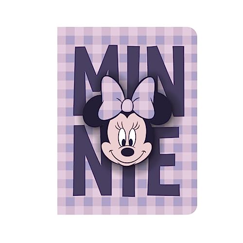 Minnie Mouse Squishy Heft - Notizbuch mit Weichem Einband - Mit Kariertem Druck und Minnie in 3D - Farbe Rosa und Lila - Hergestellt aus 80% Papier und 20% PU - Original Produkt in Spanien Designed von CERDÁ LIFE'S LITTLE MOMENTS