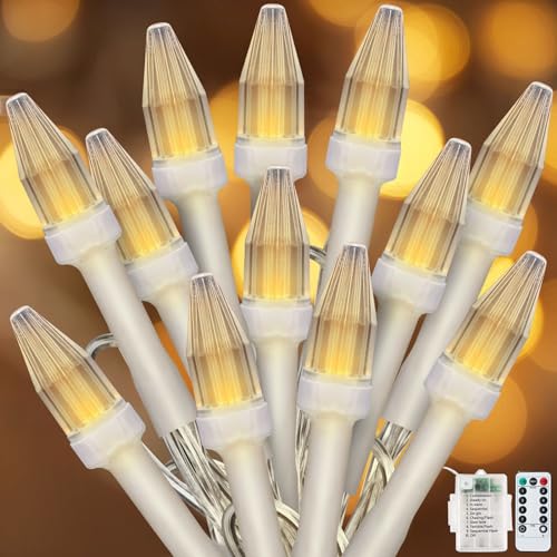 CERIAL 2PACK Lichterkette Innen Außen Batterie 6M 60LED Mini Glühbirne Lichterkette Weihnachten,Timer Fernbedienung Wasserdichte Lichterkette Garten Baum(Warmweiss) von CERIAL