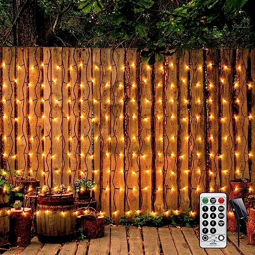 4x1M Lichtervorhang Innen Außen Weihnachts Lichterkette Vorhang Solar Lichterkette für Außen,Fenster Eiszapfen Lichterkette für Hochzeit, Christmas, Garten, Außenlichterkette von CERIAL