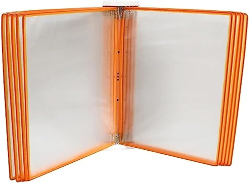 Wandmontierter Aktenhalter, Aktenordner A4, Wandmappe -, A4 [8,26 Zoll × 11,69 Zoll], 20 Taschen (Farbe: Orange, Größe: 23 × 33 × 10 cm) von CETEOR