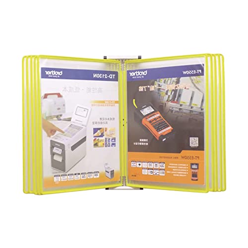 Wandmontierter Aktenhalter, Referenz- und Anzeigesystem zur Wandmontage, wandmontiertes Referenzsystem mit 10 Taschen, kann 20 Seiten mit Referenzblättern anzeigen. Wand-Referenz-Organizer(Yellow) von CETEOR