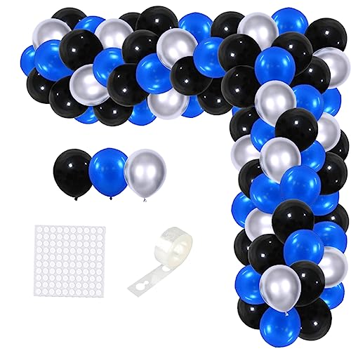 Blau Schwarz Silber Ballon Girlande Kit - Schwarz Blau Metallic Silber Ballons Video Gaming Party Zubehör für Jungen Männer 18. 21. 30. 40. 50. Geburtstag Ruhestand Graduierung Party Dekorationen von CEUQIESO