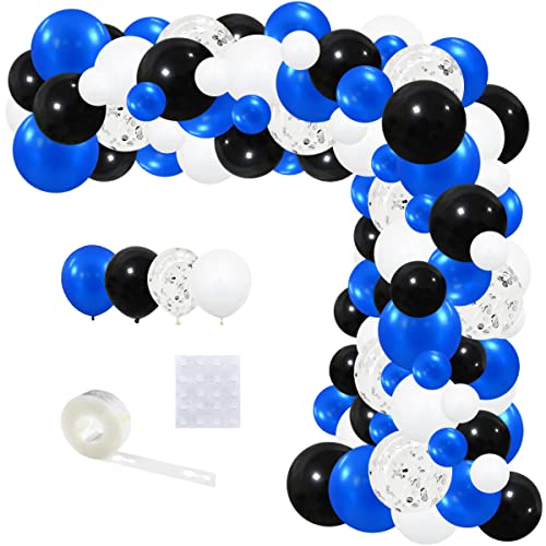 Party Luftballons Set rot weiß Luftballons rot gelb Luftballons für Geburtstag Hochzeit Weihnachten Party Dekorationen (blue black silver) von CEUQIESO