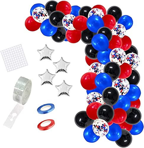 Spider Hero Ballon Girlande Bogen Kit, Spinne Junge Geburtstag Party Dekorationen rot schwarz blau Luftballons für Junge Anime 4. 5. 6 Geburtstag Graduierung Ruhestand Party Supplies von CEUQIESO