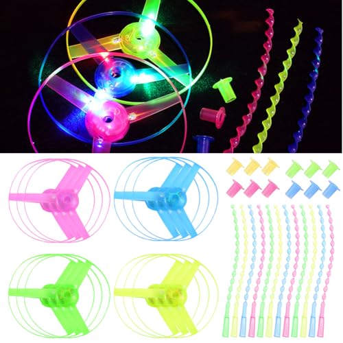 CEWROM LED Leuchtspielzeug Partyartikel, 12Pcs Mitgebsel Kindergeburtstag Propeller Leuchtspielzeug, Kinder Leuchtendes Fliegendes Spielzeug Party Gadgets Led Mitbringsel Geschenke Wundertüte von CEWROM