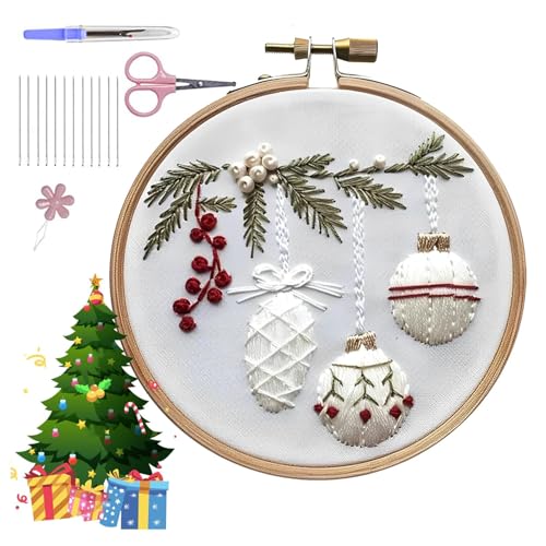 Weihnachtsstickerei-Set, Kreuzstich-Kits für Anfänger, Stickset zum Selbermachen, für Erwachsene und Kinder, handgefertigt für die Heimdekoration (T5) von CFITANK