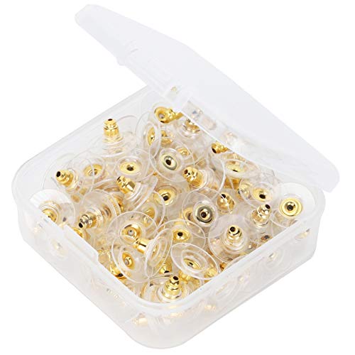 100 PCS Ohrringrücken Ersatz Durchbohrtes Backing Stopper Boxed DIY Material Schmuckzubehör Diese Ohrringrücken Ohrring BackSearring Rücken Ersatzspeicherte Ohrring -Backing von CFTGIW