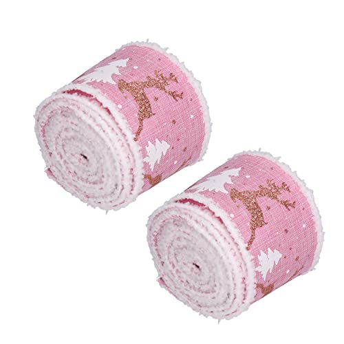 CFTGIW 2 Rolls Weihnachtsband 5m Wired Ribbon DIY W Craft Ribbon für Heimfestival Dekoration Eisen Langlebige Einfache Kleidung Kann eine Zeit aufbewahrt. [Erstellen Sie von CFTGIW