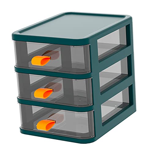 Schubladenartige Desktop-Aufbewahrungsbox, Transparenter Desktop-Schreibwaren-Organizer mit Orangefarbenem Griff, 5-lagig, weiß, 13,4 X 17 X 28 Cm, Desktop Ist Transparent und von CFTGIW