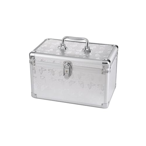 Weißer Werkzeugkasten aus Aluminiumlegierung, Kosmetikerin, Make-up-Box, Fußbad, Techniker-Werkzeugkasten, tragbare Aufbewahrungsbox, Sortierbox for Haushaltsgeräteteile(Silver) von CFY652