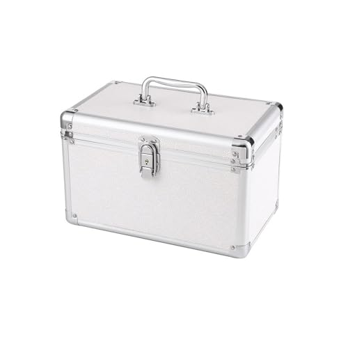 Weißer Werkzeugkasten aus Aluminiumlegierung, Kosmetikerin, Make-up-Box, Fußbad, Techniker-Werkzeugkasten, tragbare Aufbewahrungsbox, Sortierbox for Haushaltsgeräteteile(Weiß) von CFY652