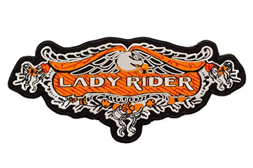 Aufnäher zum Aufbügeln auf der Mitte Lady Rider Orange Eagle von CGI