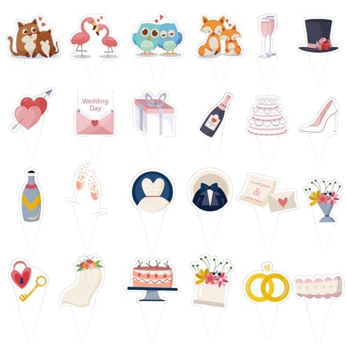 24 PCS Braut zu sein Cupcake Toppers, Braut und Bräutigam Toppers Picks Ring Dekorationen für Hochzeit Wedding Verlobung Braut Dusche Party Supplies von CGLRybO