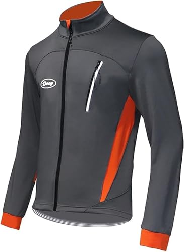 CGLRybO Thermo-Fahrradjacke, wasserdicht, winddicht, mit großer Gesäßtasche, für Herren, Radfahren, Laufen, atmungsaktiv, reflektierend, Softshell-Mantel von CGLRybO