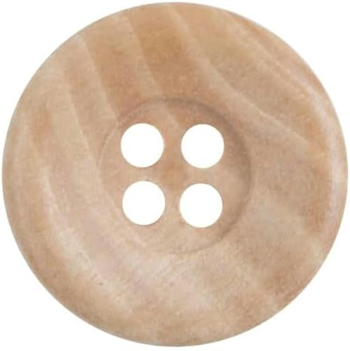 10 Stück Holzknöpfe mit breitem Rand für Kleidung, Zusatz-Nähzubehör, DIY-Bastelbedarf, 15 mm/18 mm/20 mm, Weiß, 18 mm (10 Stück) von CGRYREH