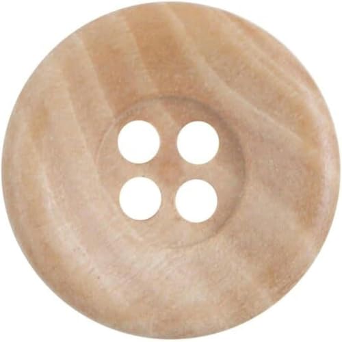 10 Stück Holzknöpfe mit breitem Rand für Kleidung, Zusatz-Nähzubehör, DIY-Bastelbedarf, 15 mm/18 mm/20 mm, Weiß, 20 mm (10 Stück) von CGRYREH