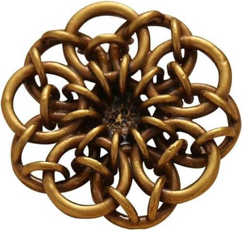 10 Stück hohle Knöpfe in Blumenform mit Schaft, gewebter Metallknopf für Damenkleidung, Strickjacken, Mäntel, Bastelprojekte, 25 mm-A-25 mm von CGRYREH