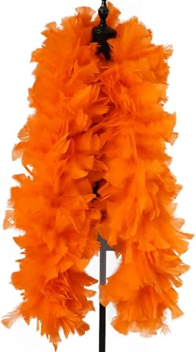 2 Meter/Stück, 200 g, weiße Truthahn-Federboa, flauschige Truthahn-Federfedern für Schal, Schal, Karneval (Farbe: Orange) - Standard von CGRYREH