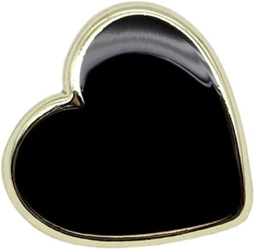 20 Stück schwarze herzförmige Knöpfe mit Schaft, Metallknopf für Damenkleidung, Strickjacken, Mäntel, Hemden, Bastelprojekte, goldener Rand, 20 mm-goldener Rand-11,5 mm von CGRYREH