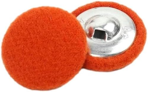 50 Stück/Los 15–38 mm bunte runde Stoffknöpfe, DIY-Nähset mit Metallschaft zum Nähen, Basteln und für Heimwerkerprojekte-Orange-20 mm von CGRYREH