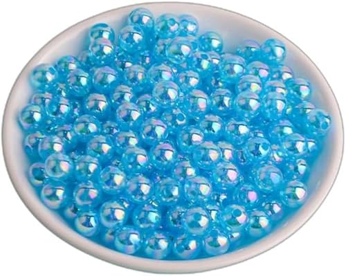 500/900/1600/3600/4500 Stück 4–12 mm transparente AB-Farbimitationsperlen, Acryl-Rocailles-Perlen für Armbänder, DIY-Schmuckherstellung-Wasserblau-0,4 cm 4500 Stück von CGRYREH