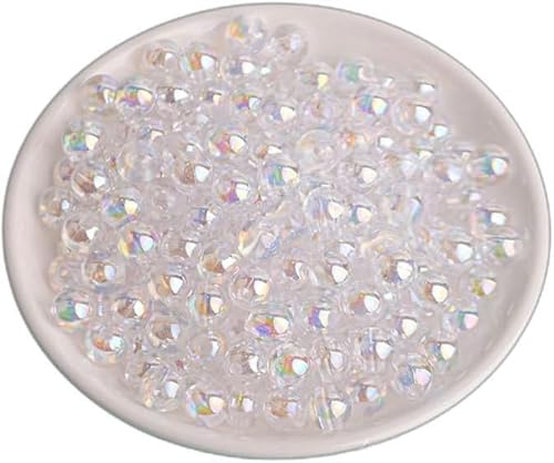 500/900/1600/3600/4500 Stück 4–12 mm transparente AB-Farbimitationsperlen, Acryl-Rocailles-Perlen für Armbänder, DIY-Schmuckherstellung-Weiß-0,4 cm 4500 Stück von CGRYREH