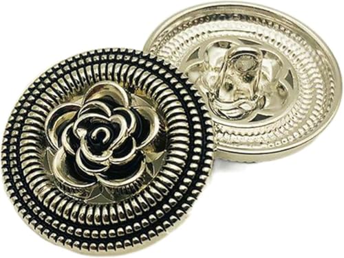 Knöpfe, klassischer floraler Metallknopf, Mantel-Dekoknopf, rund, Farbe 2, 25 mm (6 Stück)-Farbe 9–18 mm (3 Stück) von CGRYREH