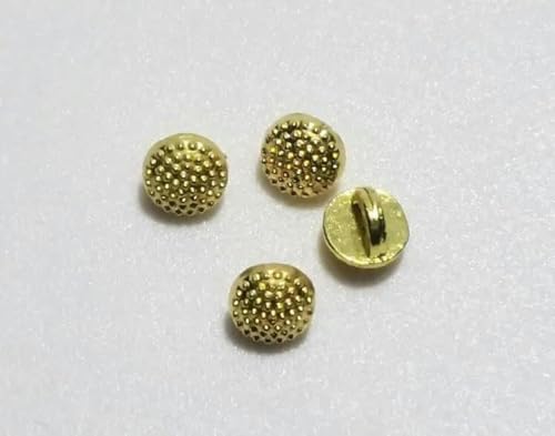 Knöpfe für Puppenkleider, Miniknöpfe, Mini-Nähknöpfe, 4 mm, runde Punkte, matt, für Puppen, goldfarben, 100 Stück von CGRYREH