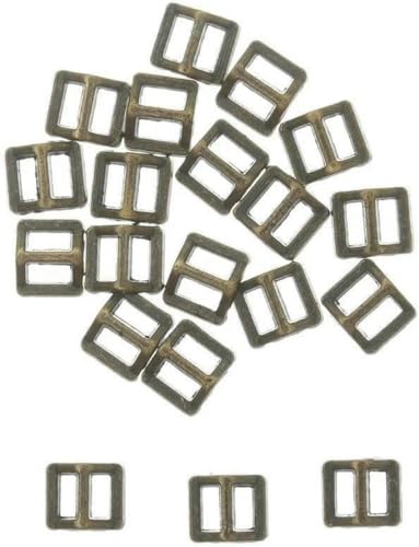 Knöpfe für Puppenkleidung, Mini-Knöpfe, 20 Stück, 3 mm, Mini-Tri-Glide-Gürtelschnalle, Puppentaschen, Nähschnallen, DIY-Puppen, verstellbare Knöpfe, Schuhzubehör, Bronze, 20 Stück von CGRYREH