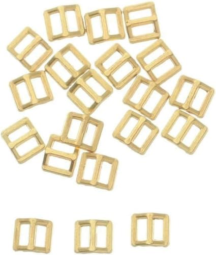 Knöpfe für Puppenkleidung, Mini-Knöpfe, 20 Stück, 3 mm, Mini-Tri-Glide-Gürtelschnalle, Puppentaschen, Nähschnallen, DIY-Puppen, verstellbare Knöpfe, Schuhzubehör, Gold, 20 Stück von CGRYREH