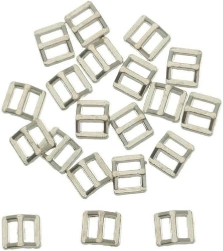 Knöpfe für Puppenkleidung, Mini-Knöpfe, 20 Stück, 3 mm, Mini-Tri-Glide-Gürtelschnalle, Puppentaschen, Nähschnallen, DIY-Puppen, verstellbare Knöpfe, Schuhzubehör, Silber, Einheitsgröße von CGRYREH